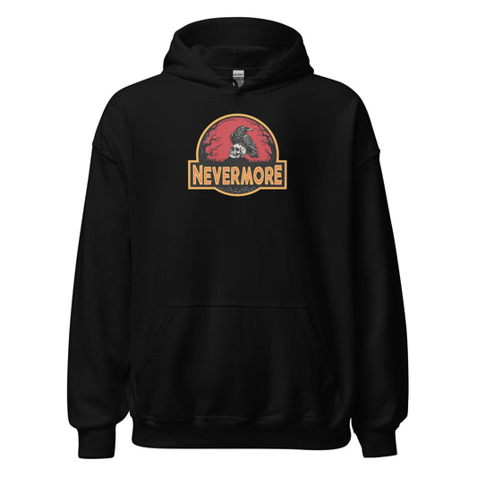 Nevermore Raven Jurassic Poe Inspired Gothic Hoodie - Inken Image