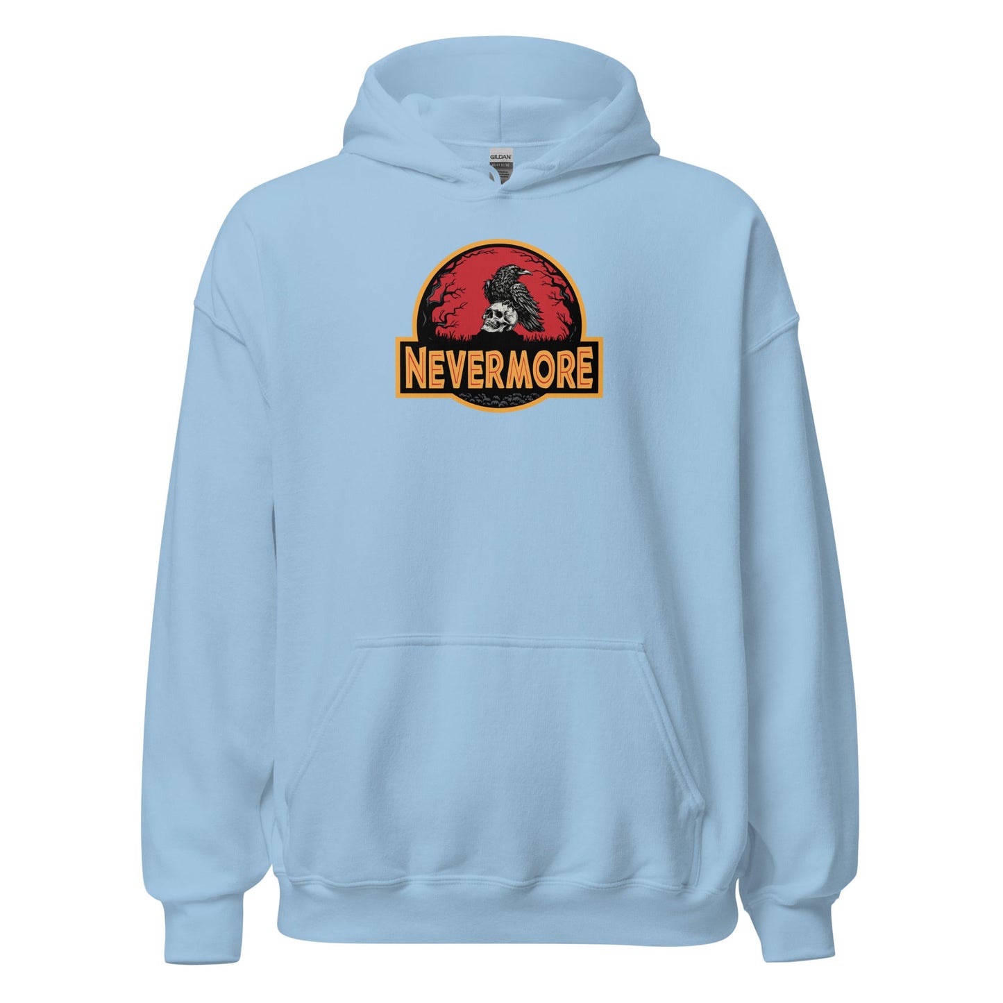 Nevermore Raven Jurassic Poe Inspired Gothic Hoodie - Inken Image