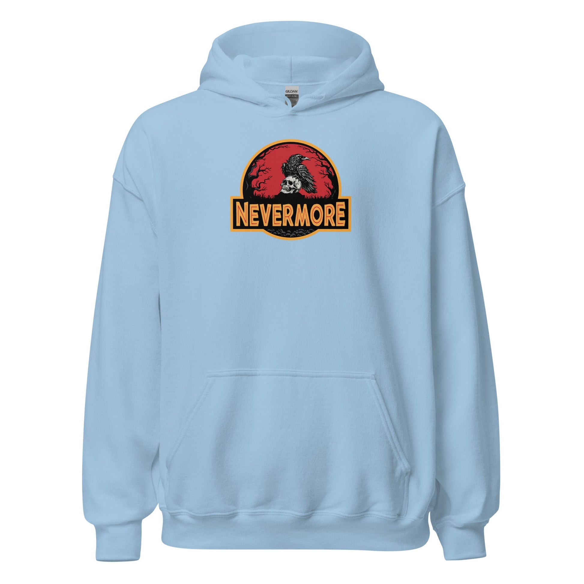 Nevermore Raven Jurassic Poe Inspired Gothic Hoodie - Inken Image