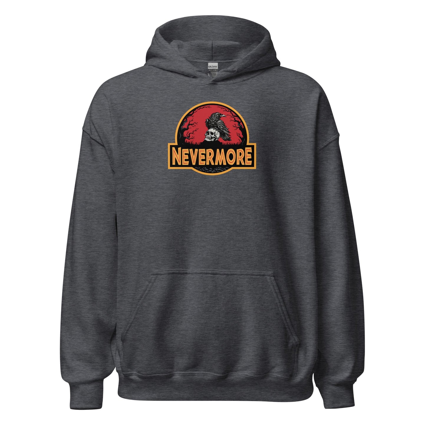 Nevermore Raven Jurassic Poe Inspired Gothic Hoodie - Inken Image