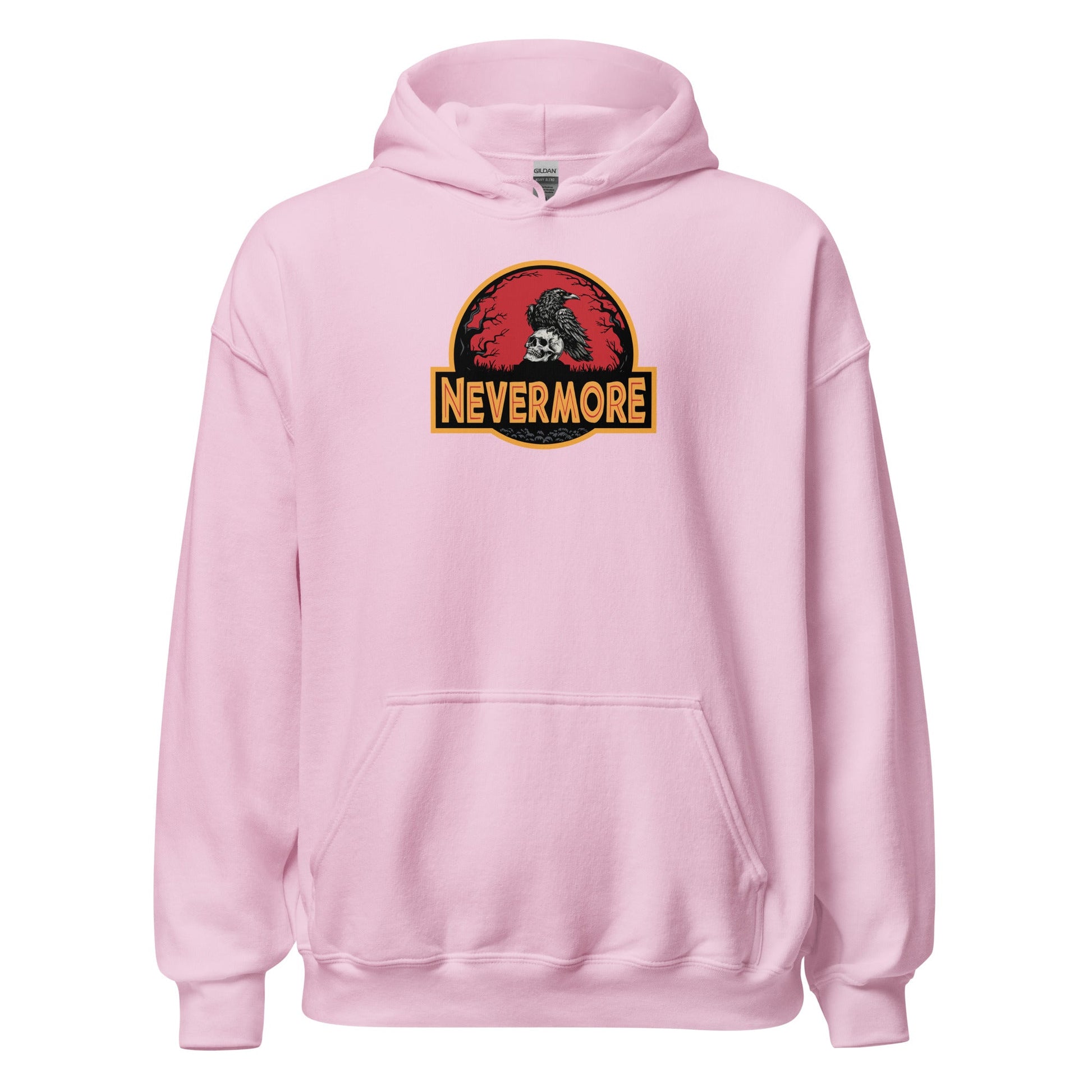 Nevermore Raven Jurassic Poe Inspired Gothic Hoodie - Inken Image
