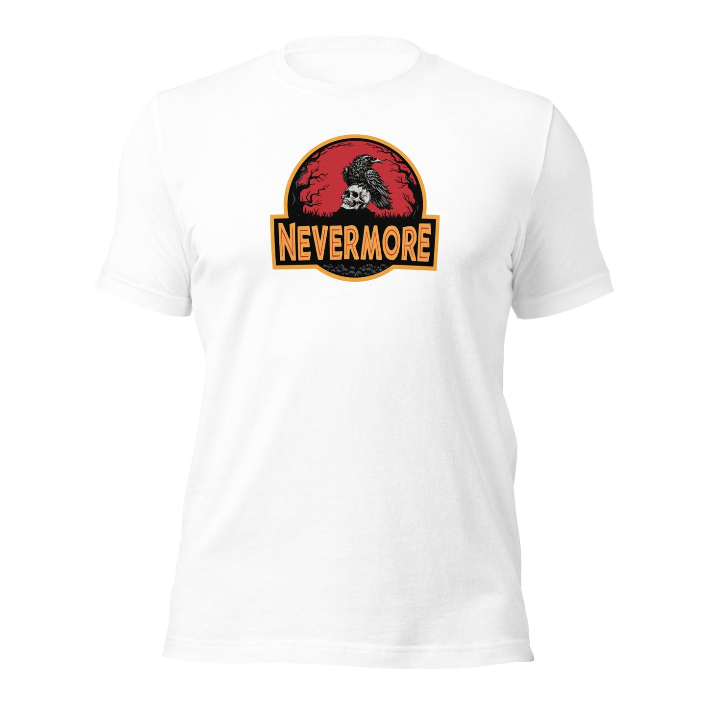 Nevermore Raven Jurassic Poe Inspired Gothic T-Shirt - Inken Image