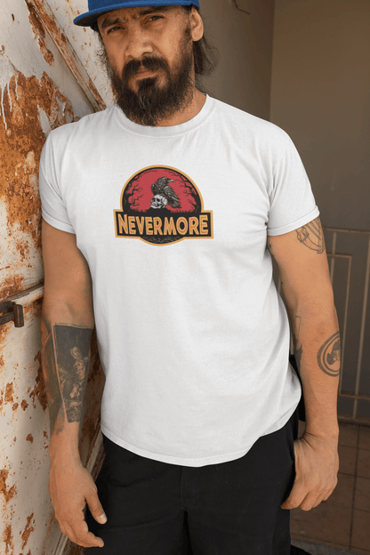 Nevermore Raven Jurassic Poe Inspired Gothic T-Shirt - Inken Image
