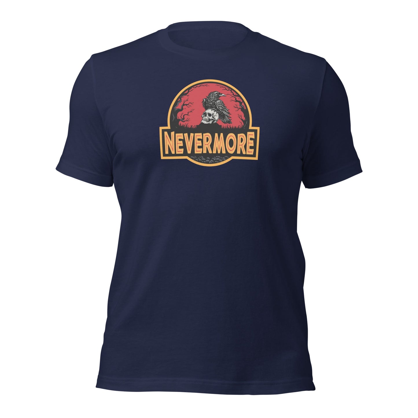 Nevermore Raven Jurassic Poe Inspired Gothic T-Shirt - Inken Image