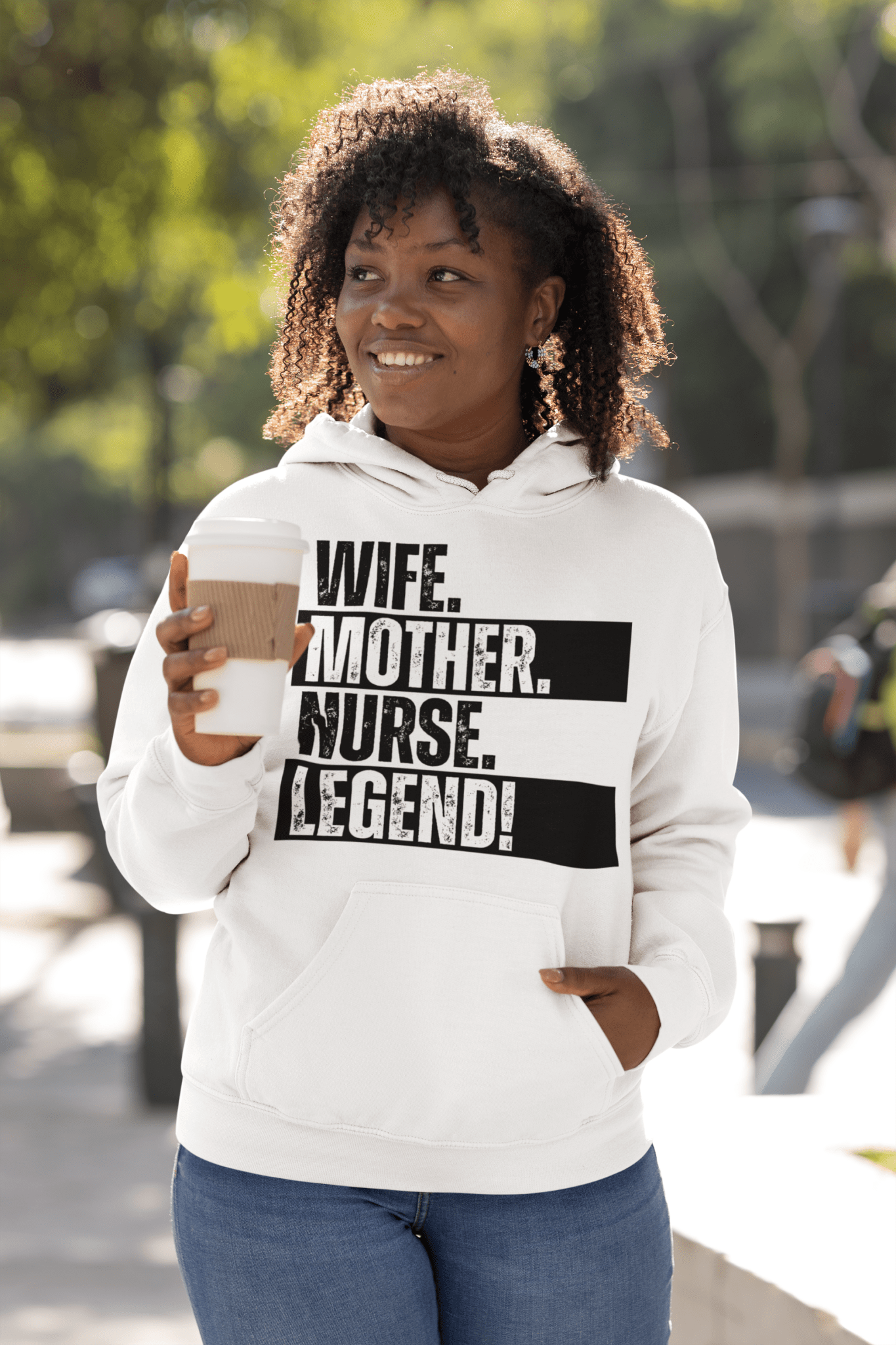 Nurse Mom Hoodie RN Legend Wife Sweatshirt Funny Healthcare Life - Inken Image