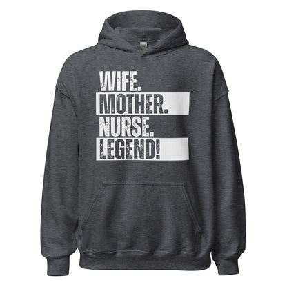 Nurse Mom Hoodie RN Legend Wife Sweatshirt Funny Healthcare Life - Inken Image