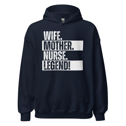 Nurse Mom Hoodie RN Legend Wife Sweatshirt Funny Healthcare Life - Inken Image