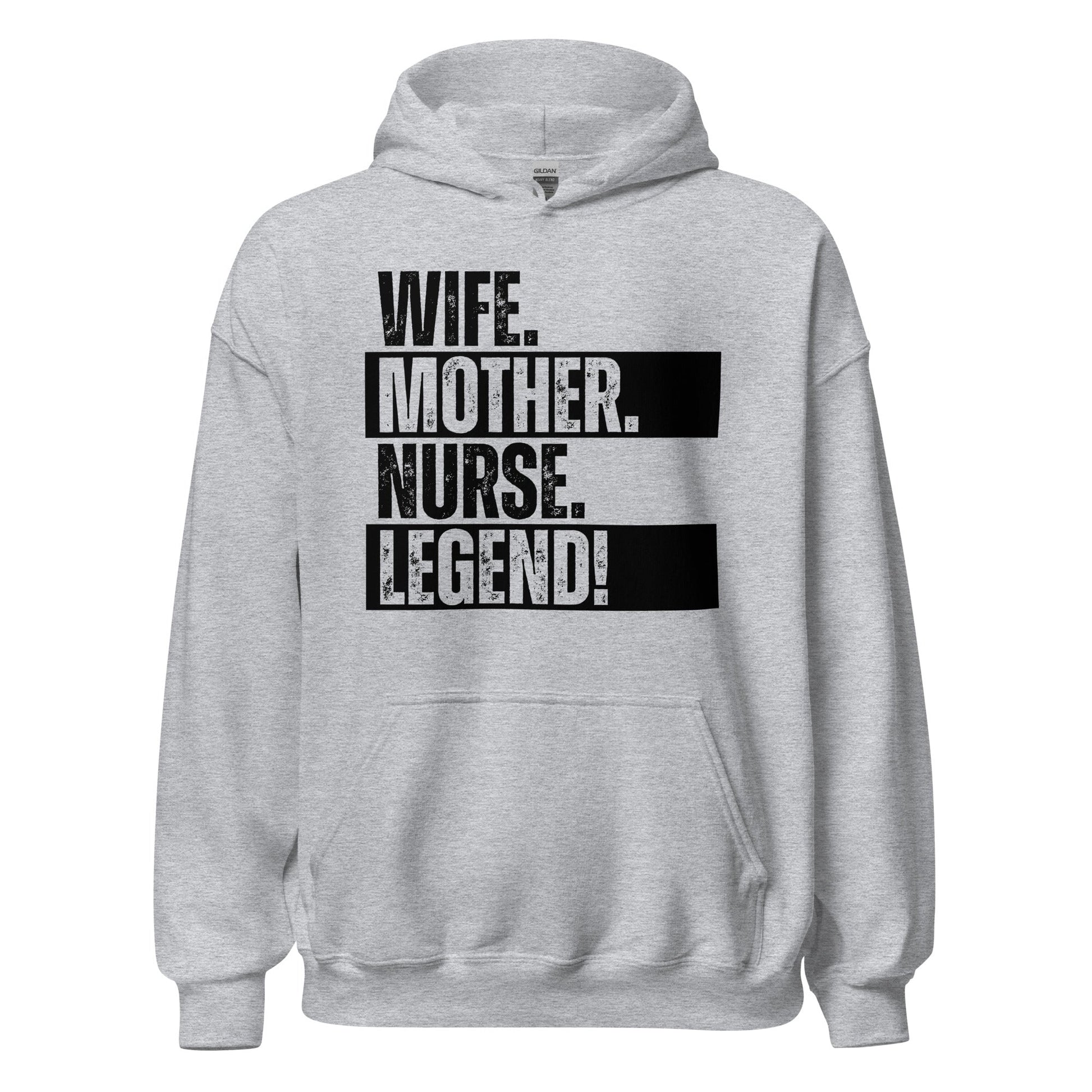Nurse Mom Hoodie RN Legend Wife Sweatshirt Funny Healthcare Life - Inken Image