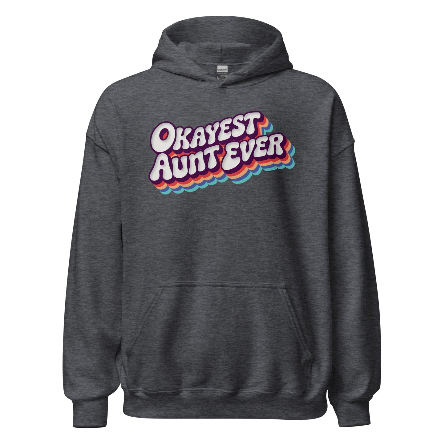 Okayest Aunt Ever Retro Typography Hoodie - Inken Image
