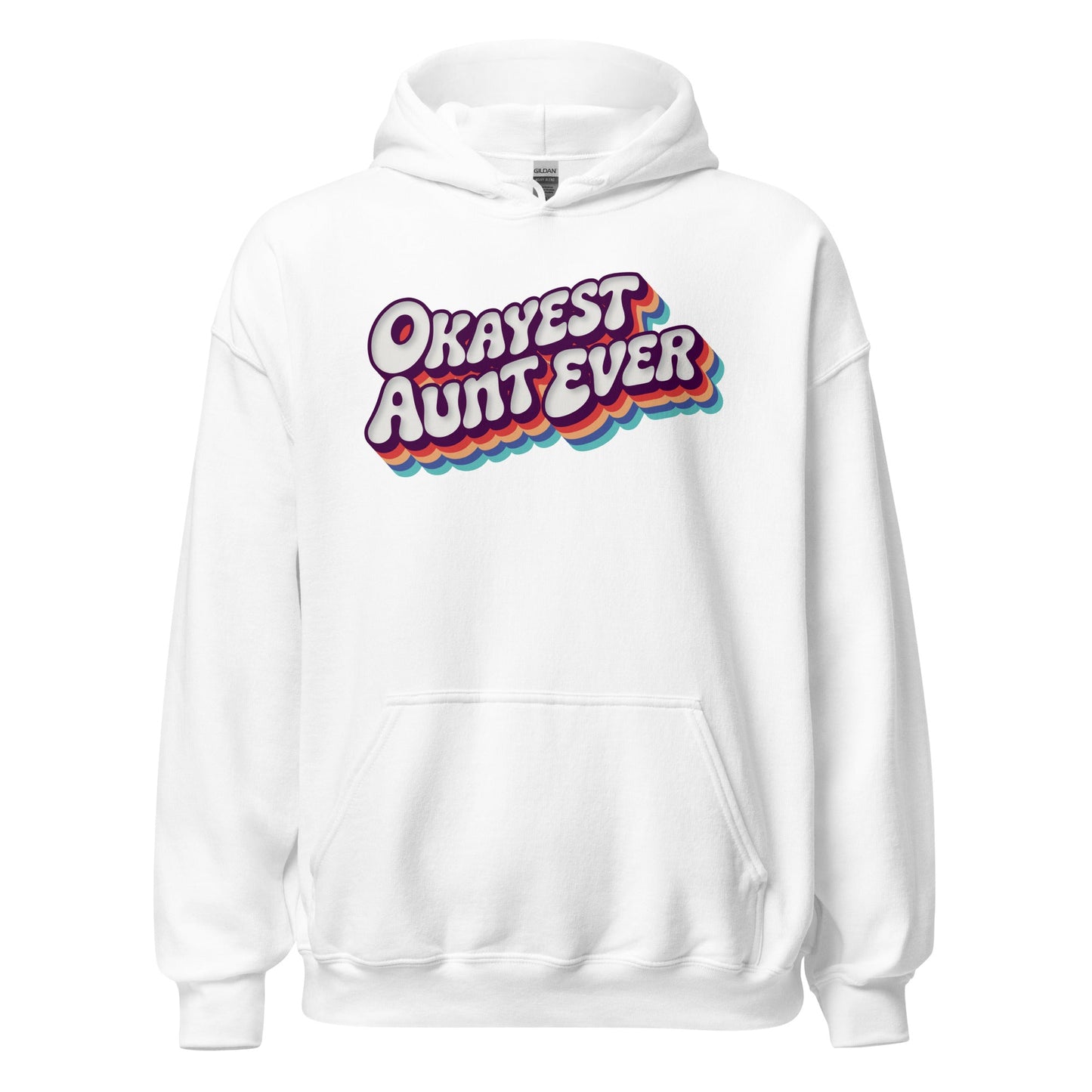 Okayest Aunt Ever Retro Typography Hoodie - Inken Image