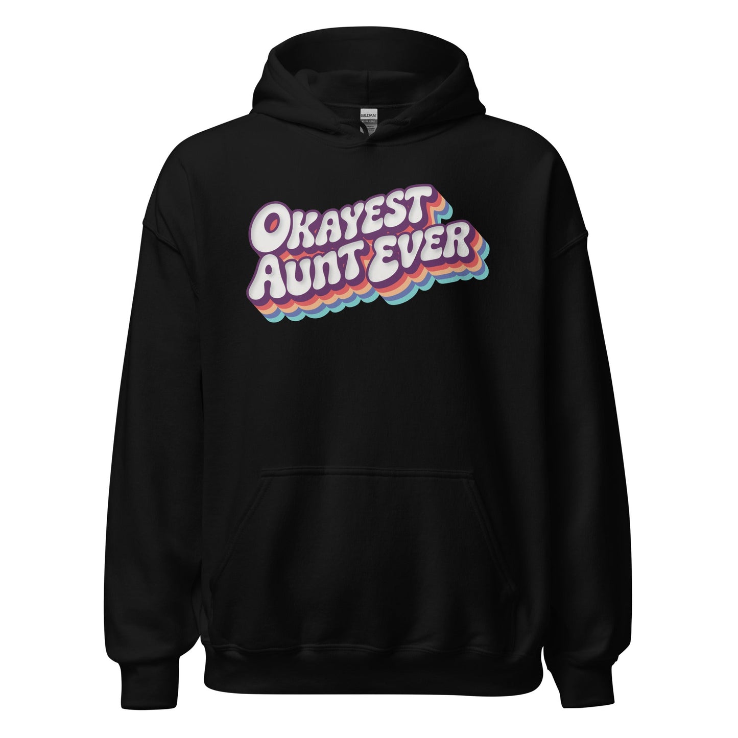 Okayest Aunt Ever Retro Typography Hoodie - Inken Image