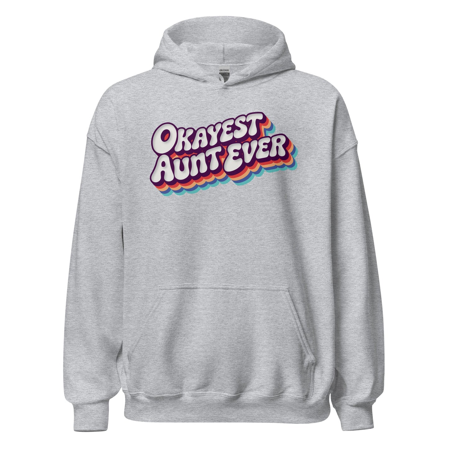 Okayest Aunt Ever Retro Typography Hoodie - Inken Image