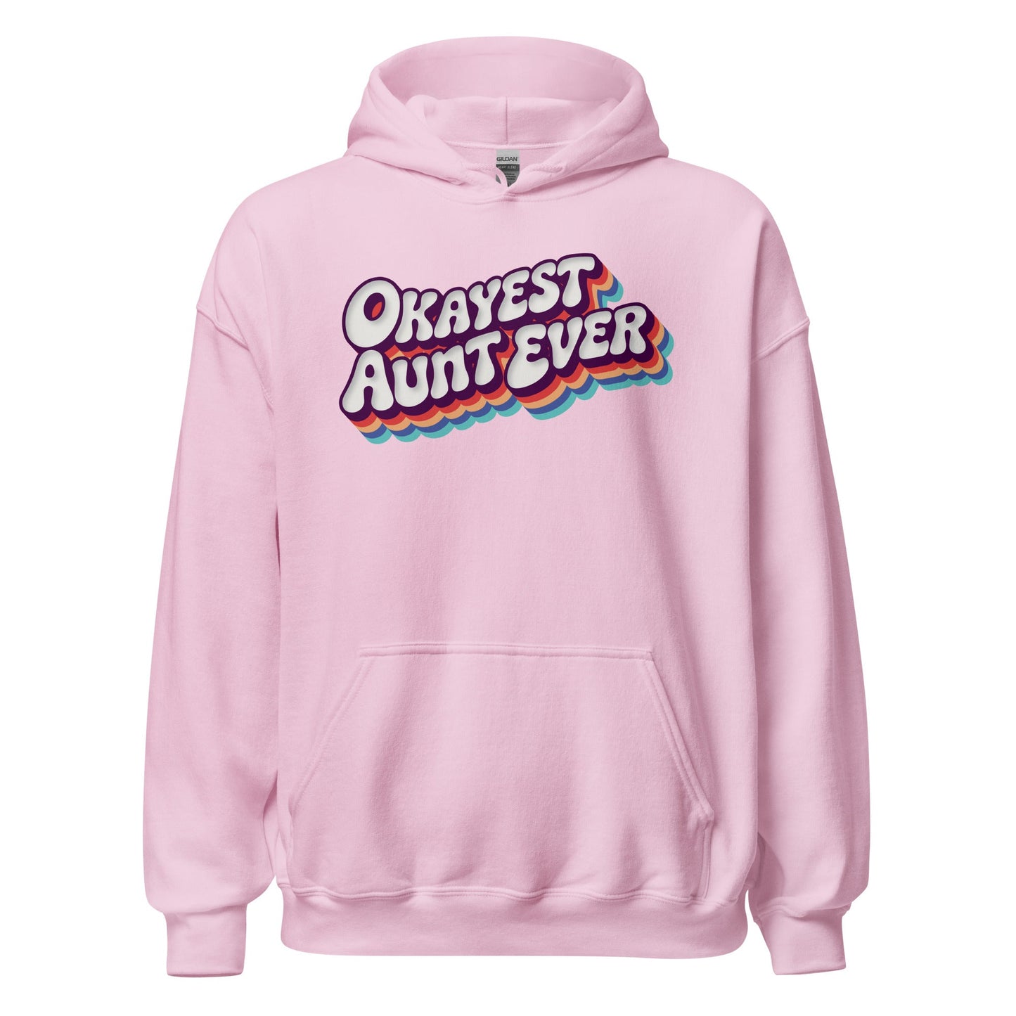 Okayest Aunt Ever Retro Typography Hoodie - Inken Image