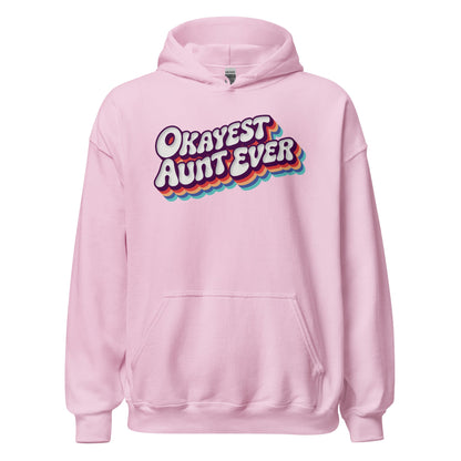 Okayest Aunt Ever Retro Typography Hoodie - Inken Image