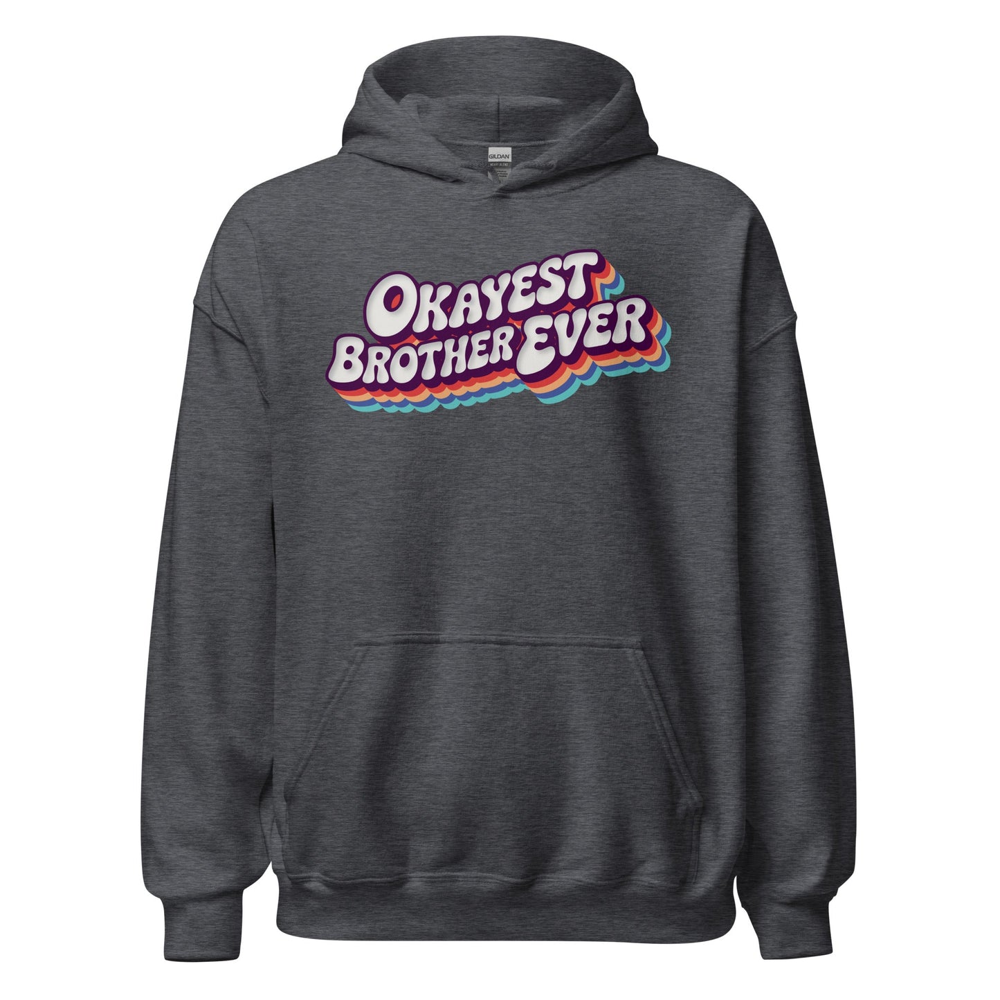 Okayest Brother Ever Retro Typography Hoodie - Inken Image