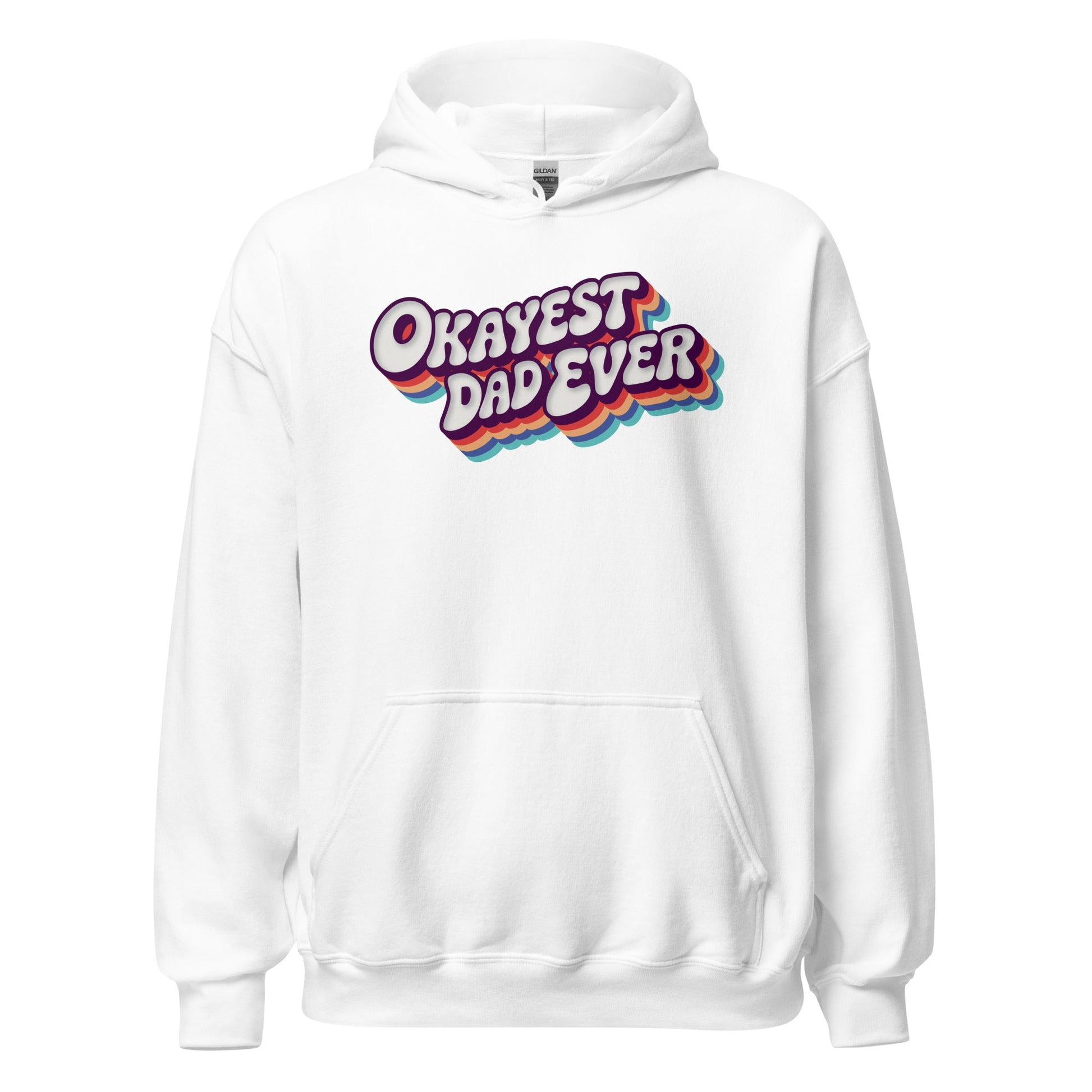 Okayest Dad Ever Retro Typography Hoodie - Inken Image