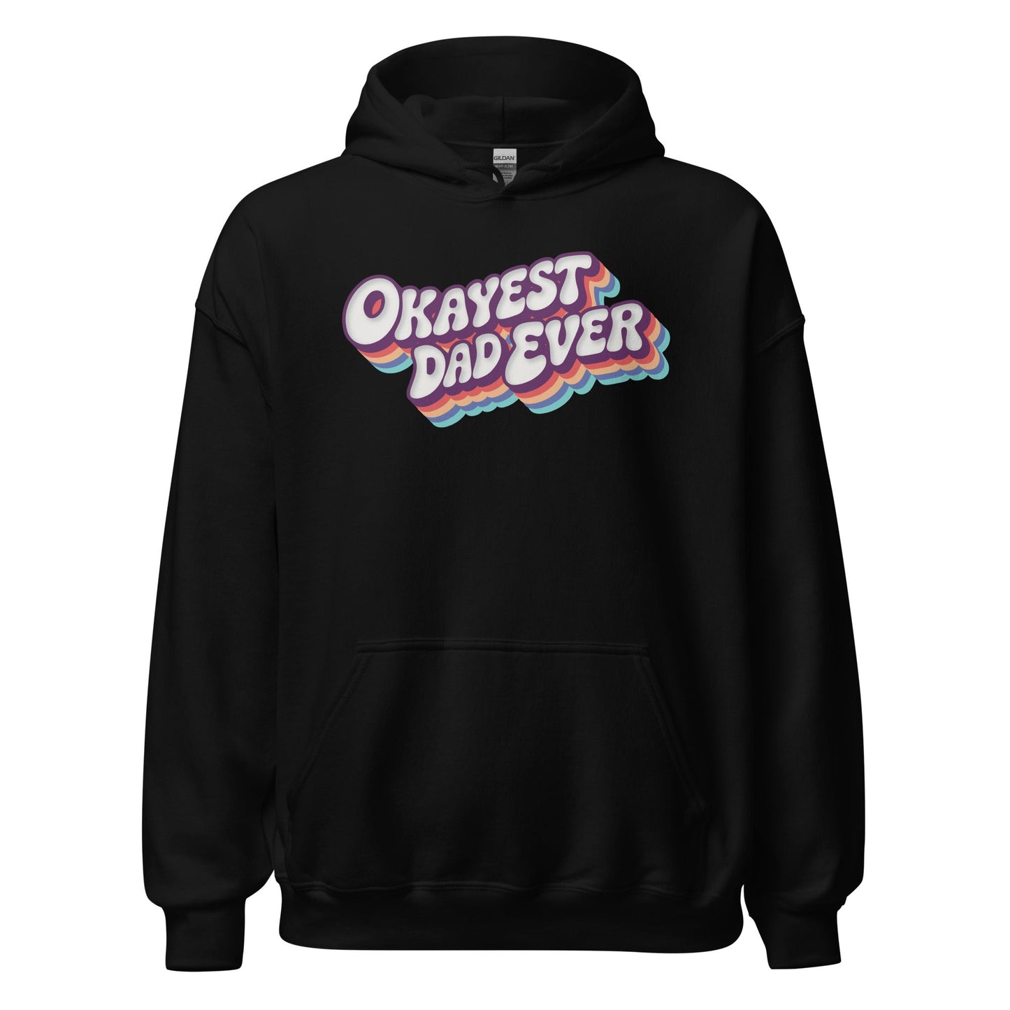 Okayest Dad Ever Retro Typography Hoodie - Inken Image