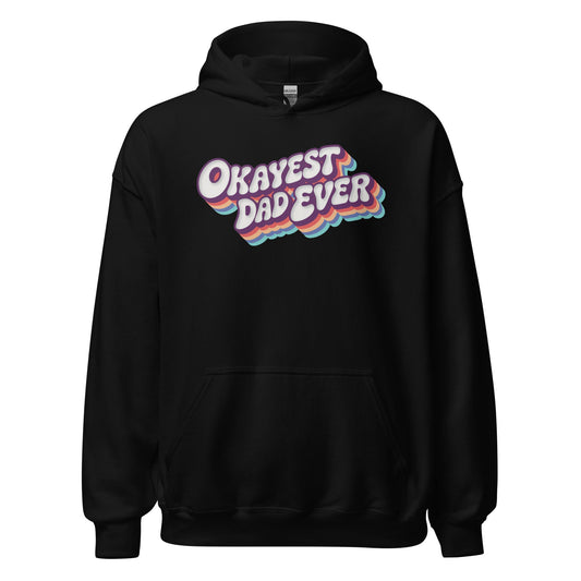 Okayest Dad Ever Retro Typography Hoodie - Inken Image