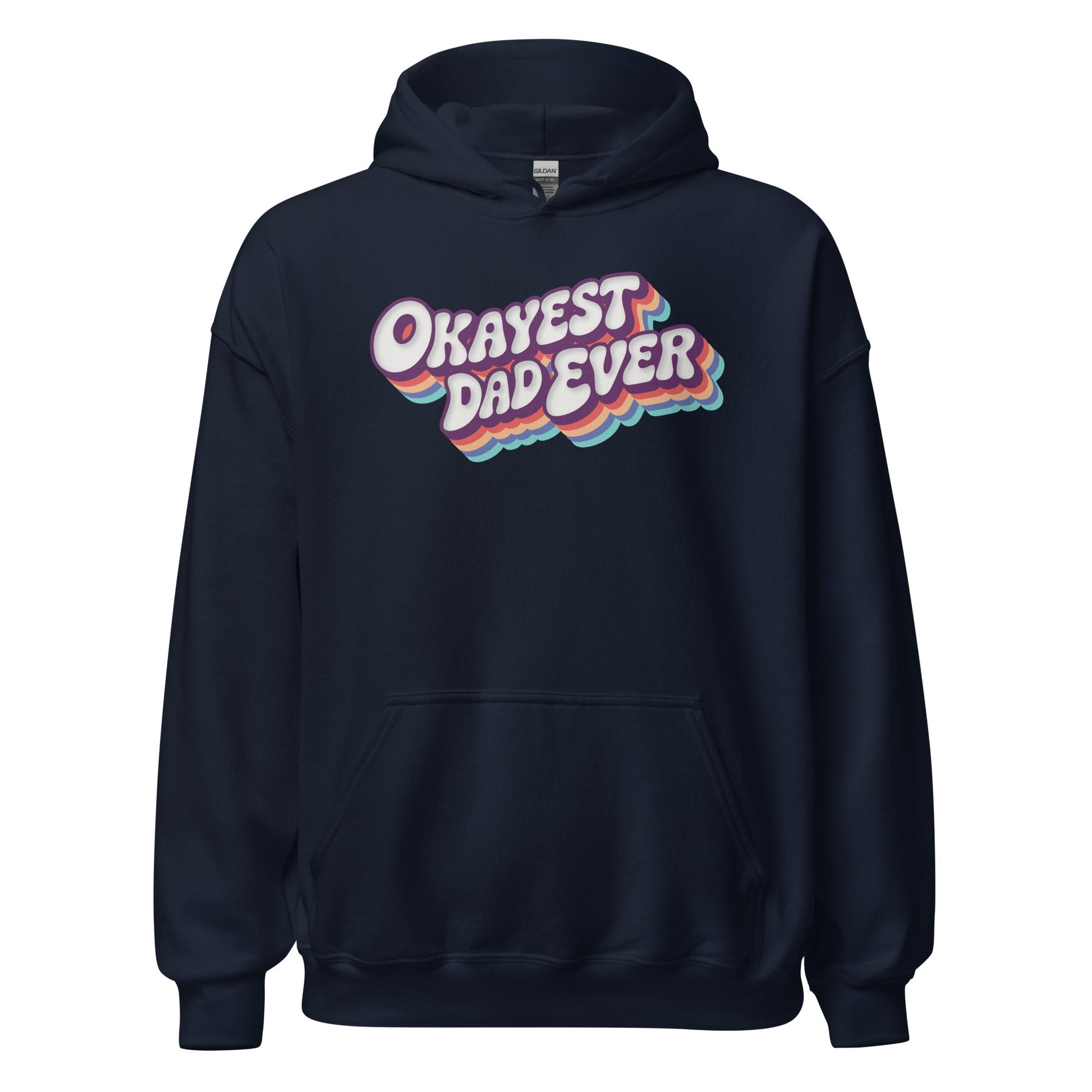 Okayest Dad Ever Retro Typography Hoodie - Inken Image