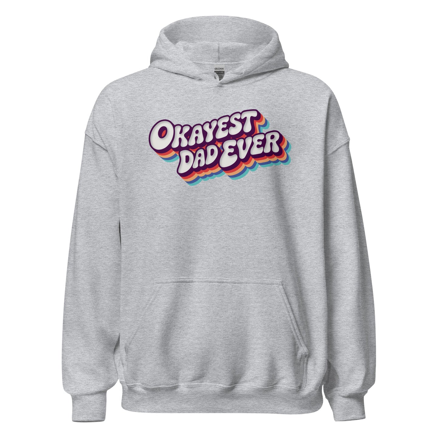Okayest Dad Ever Retro Typography Hoodie - Inken Image