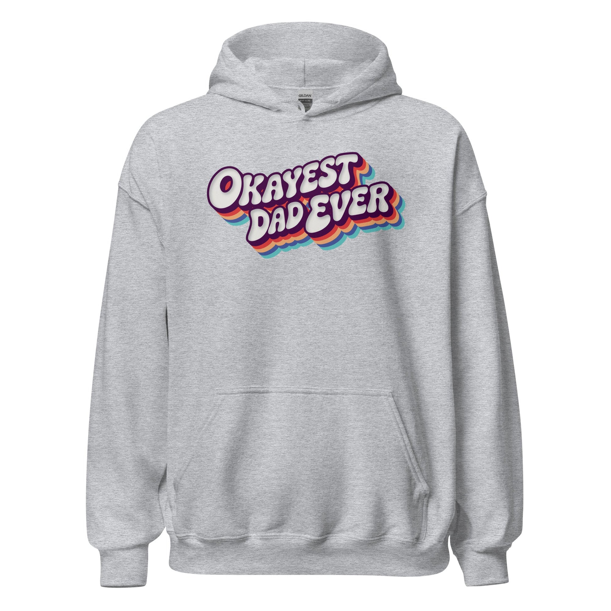 Okayest Dad Ever Retro Typography Hoodie - Inken Image