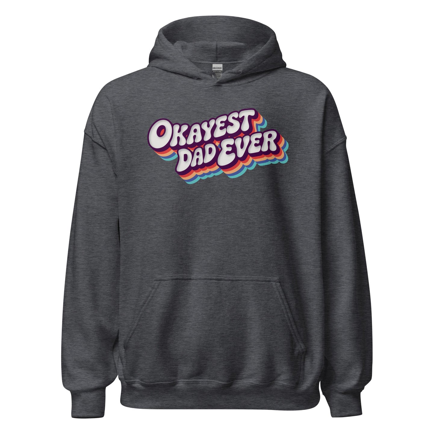 Okayest Dad Ever Retro Typography Hoodie - Inken Image