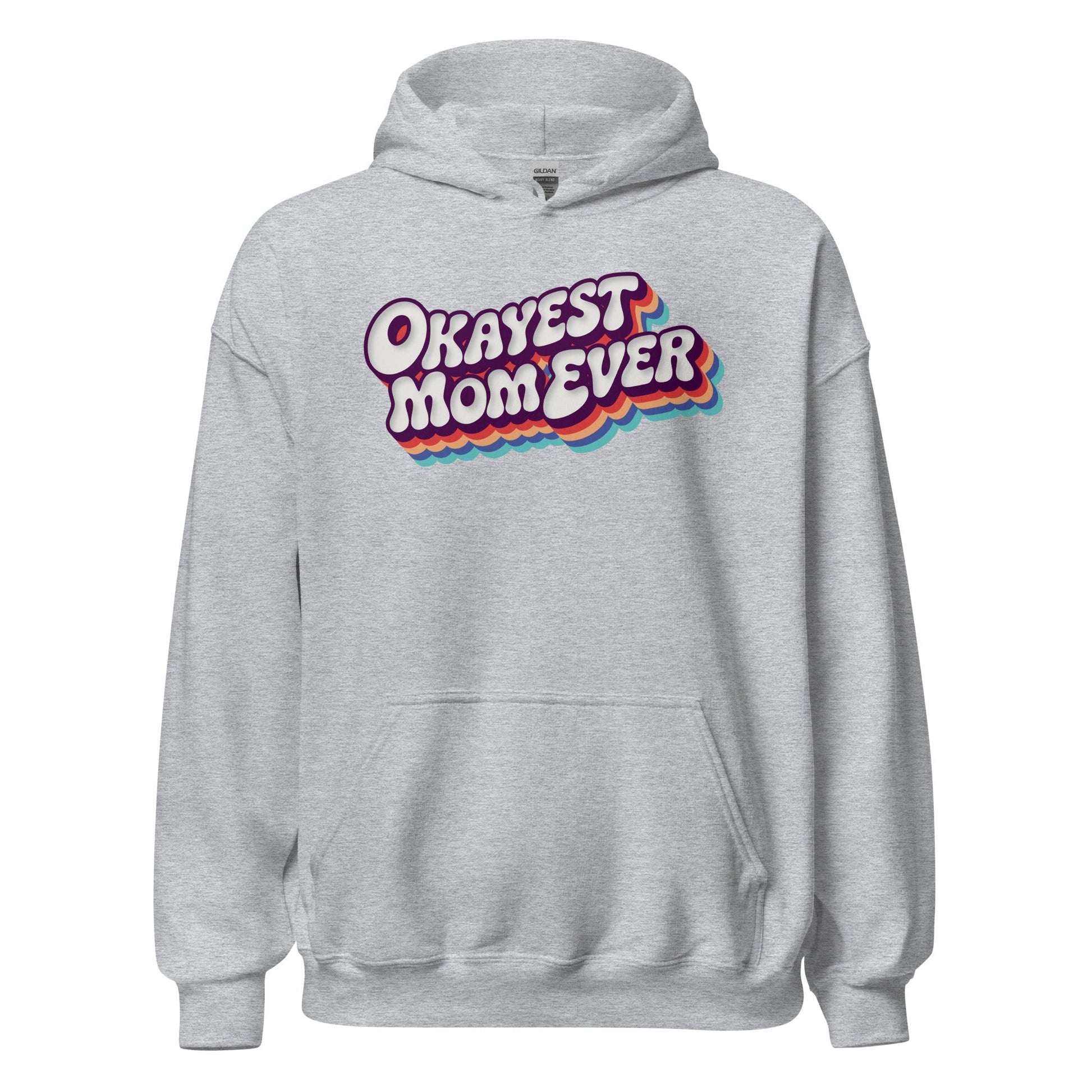 Okayest Mom Ever Retro Typography Hoodie - Inken Image