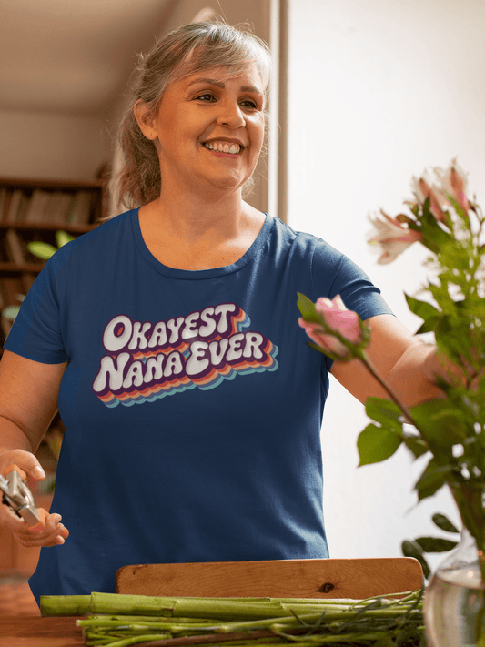 Okayest Nana Ever Retro Typography T-Shirt - Inken Image