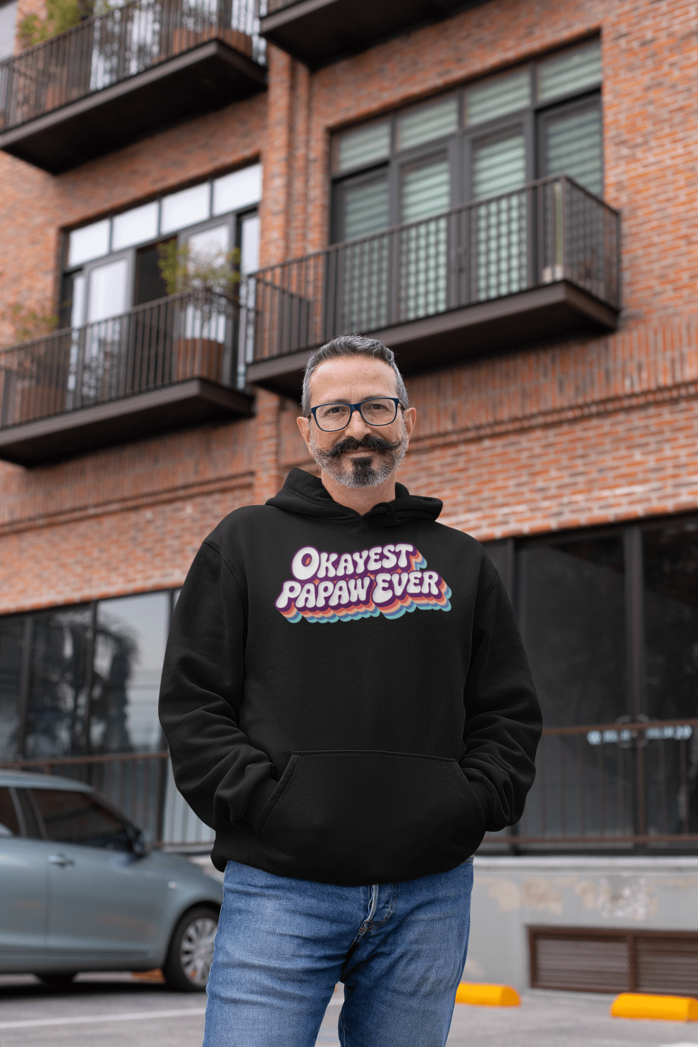 Okayest Papaw Ever Retro Typography Hoodie - Inken Image