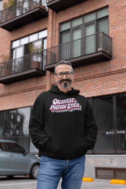 Okayest Papaw Ever Retro Typography Hoodie - Inken Image
