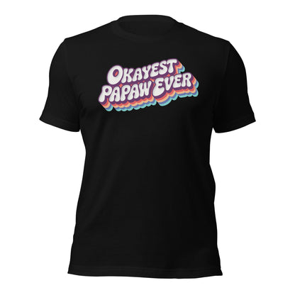 Okayest Papaw Ever Retro Typography T-Shirt - Inken Image