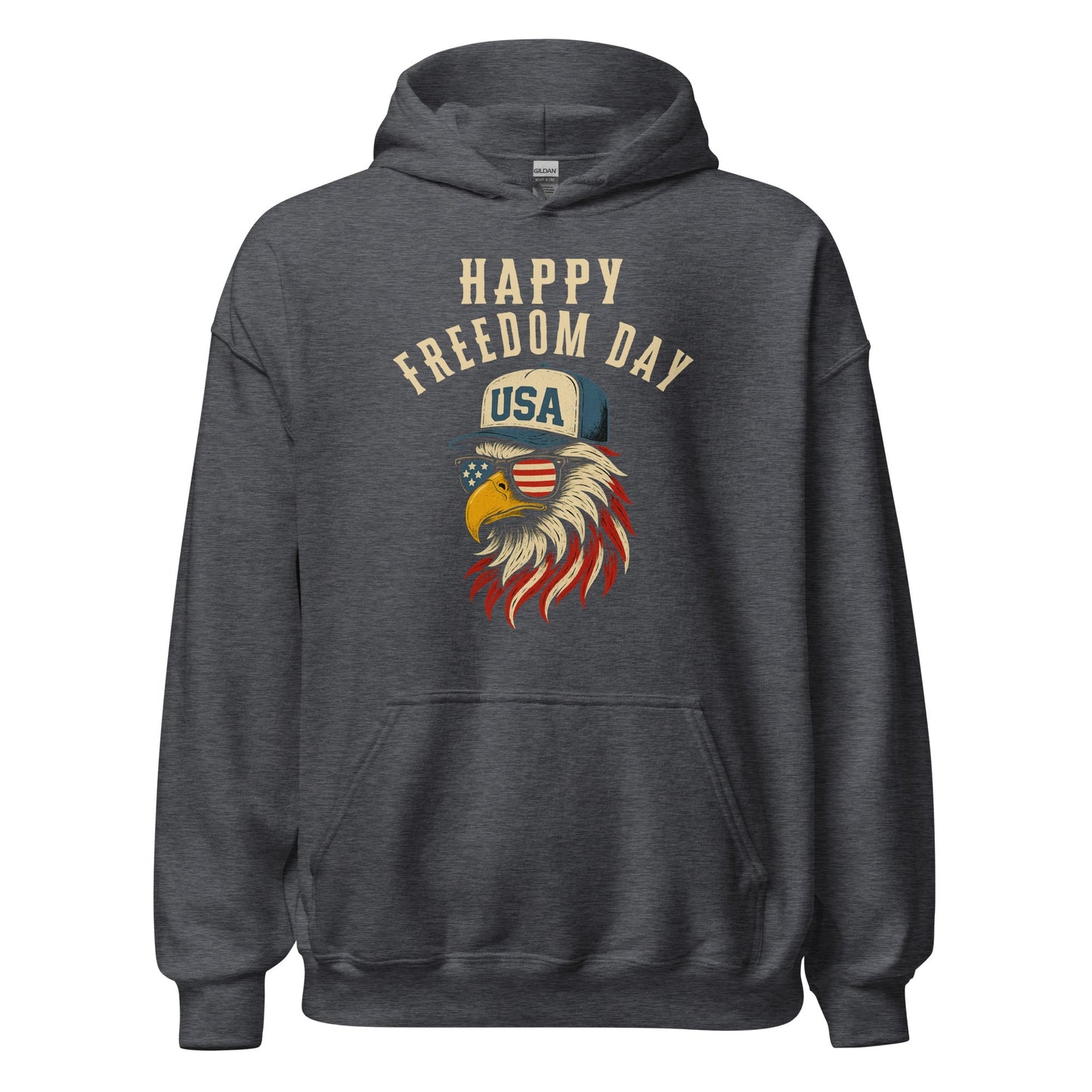 Patriotic Bald Eagle Happy Freedom Day Hoodie - Inken Image