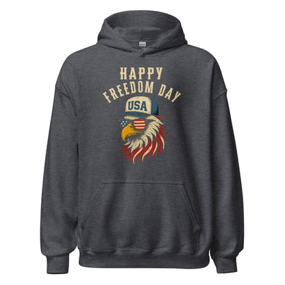 Patriotic Bald Eagle Happy Freedom Day Hoodie - Inken Image