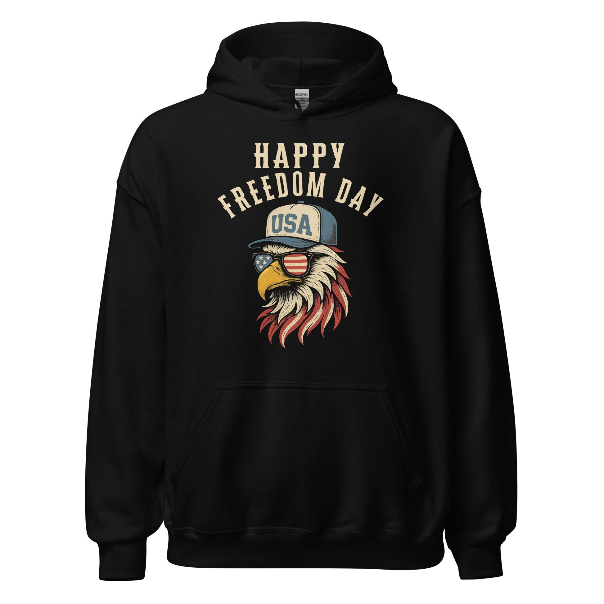 Patriotic Bald Eagle Happy Freedom Day Hoodie - Inken Image