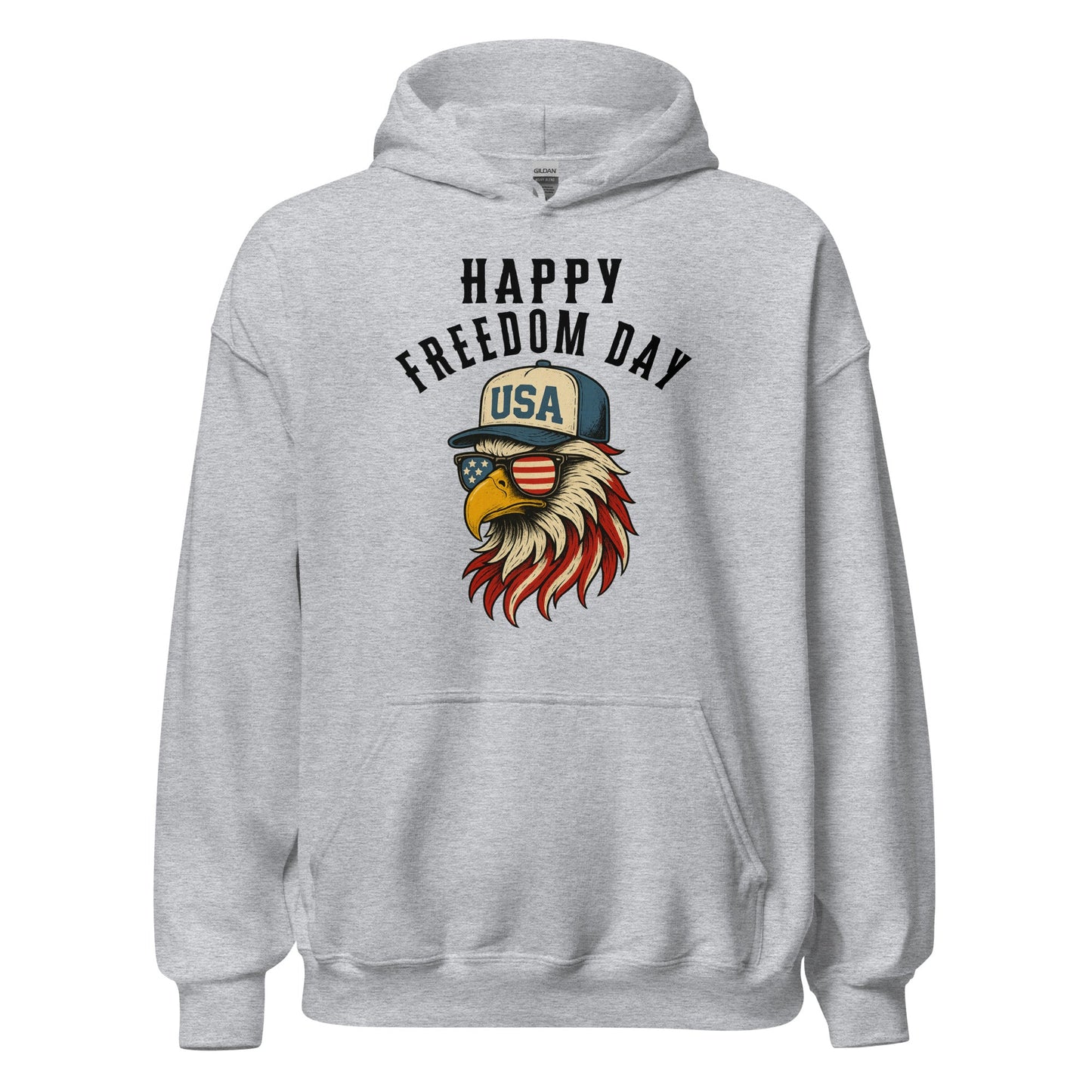 Patriotic Bald Eagle Happy Freedom Day Hoodie - Inken Image