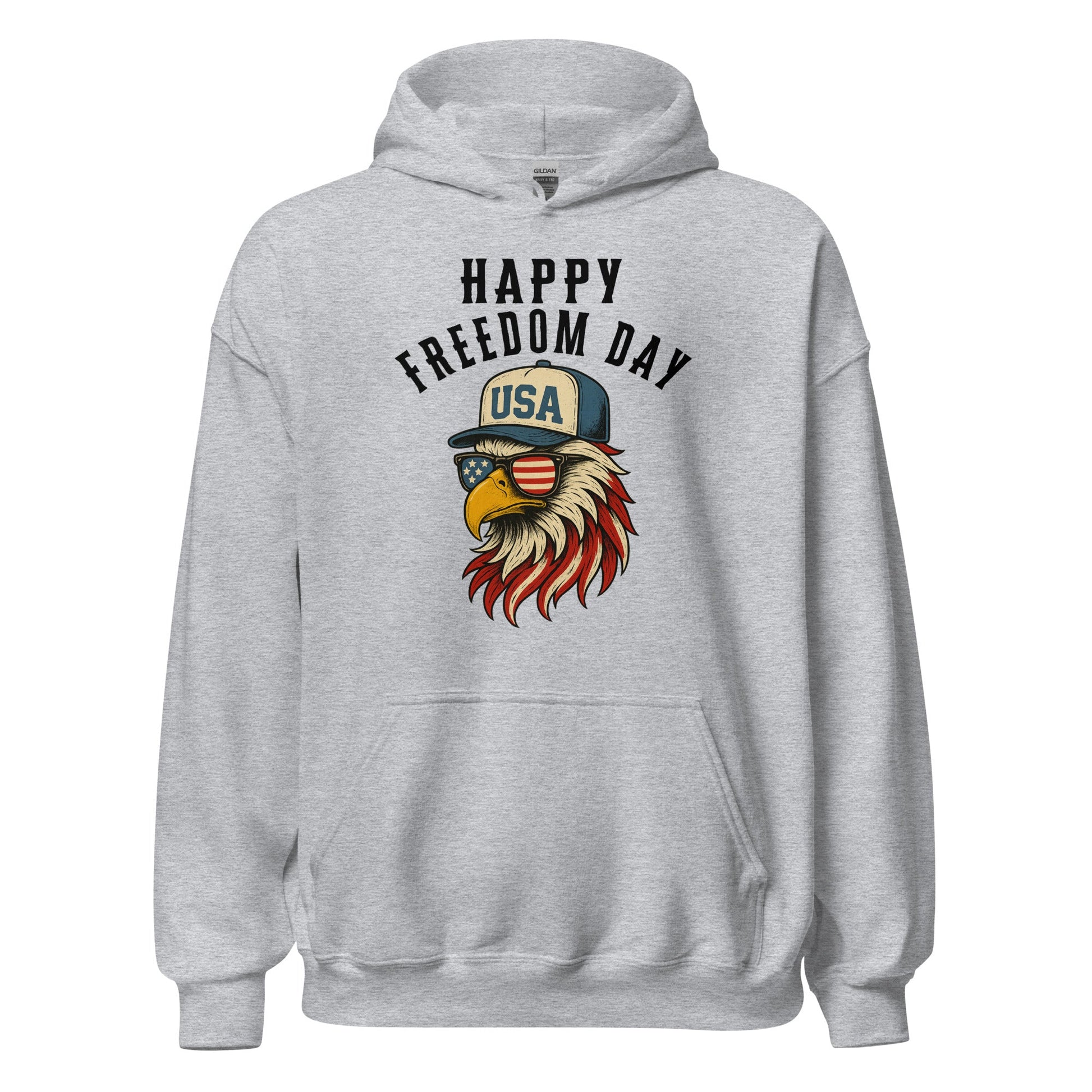 Patriotic Bald Eagle Happy Freedom Day Hoodie - Inken Image