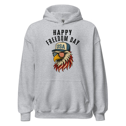 Patriotic Bald Eagle Happy Freedom Day Hoodie - Inken Image