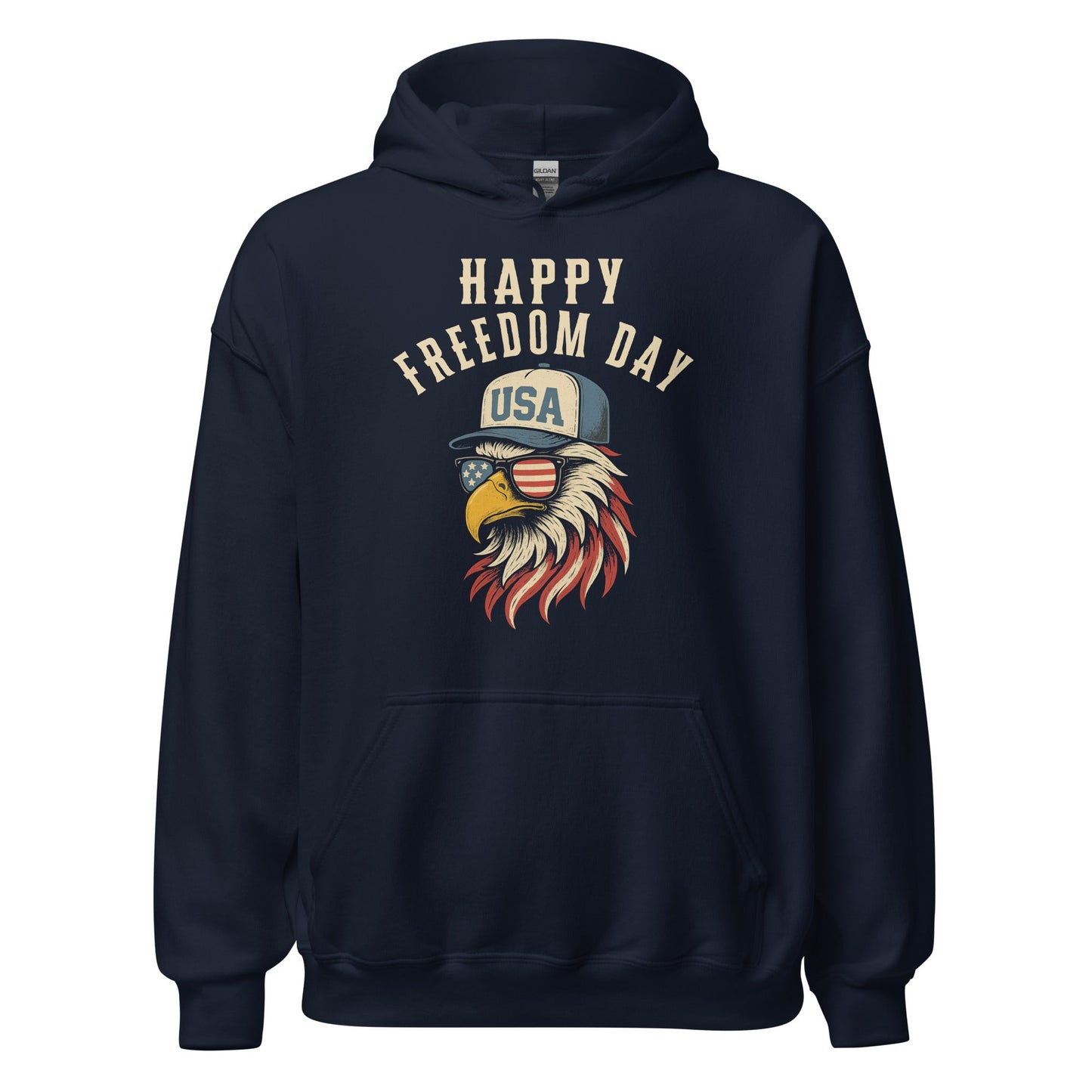 Patriotic Bald Eagle Happy Freedom Day Hoodie - Inken Image