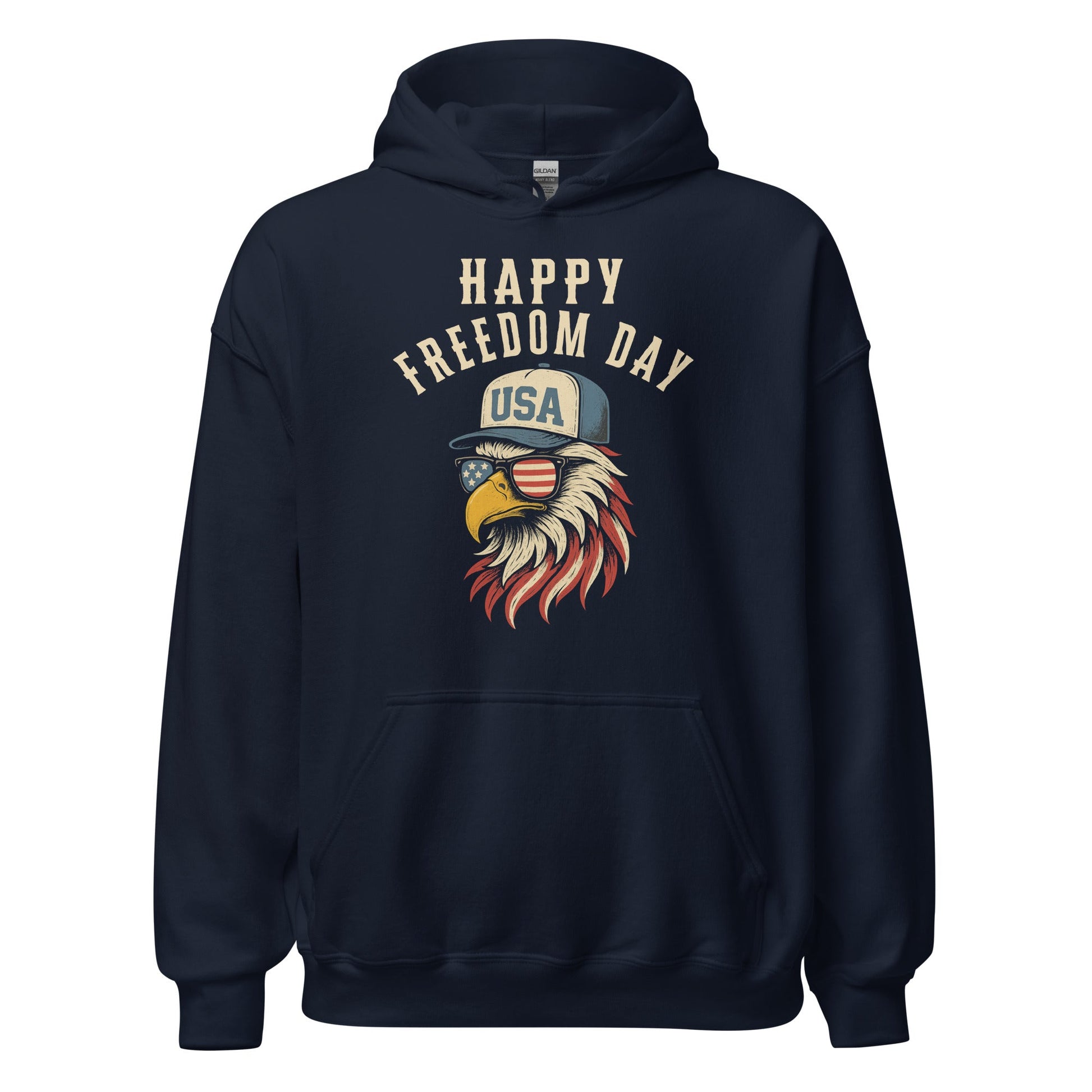 Patriotic Bald Eagle Happy Freedom Day Hoodie - Inken Image