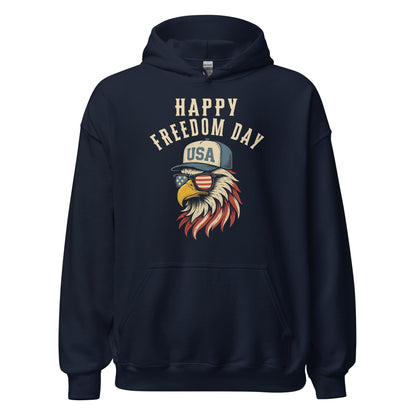 Patriotic Bald Eagle Happy Freedom Day Hoodie - Inken Image