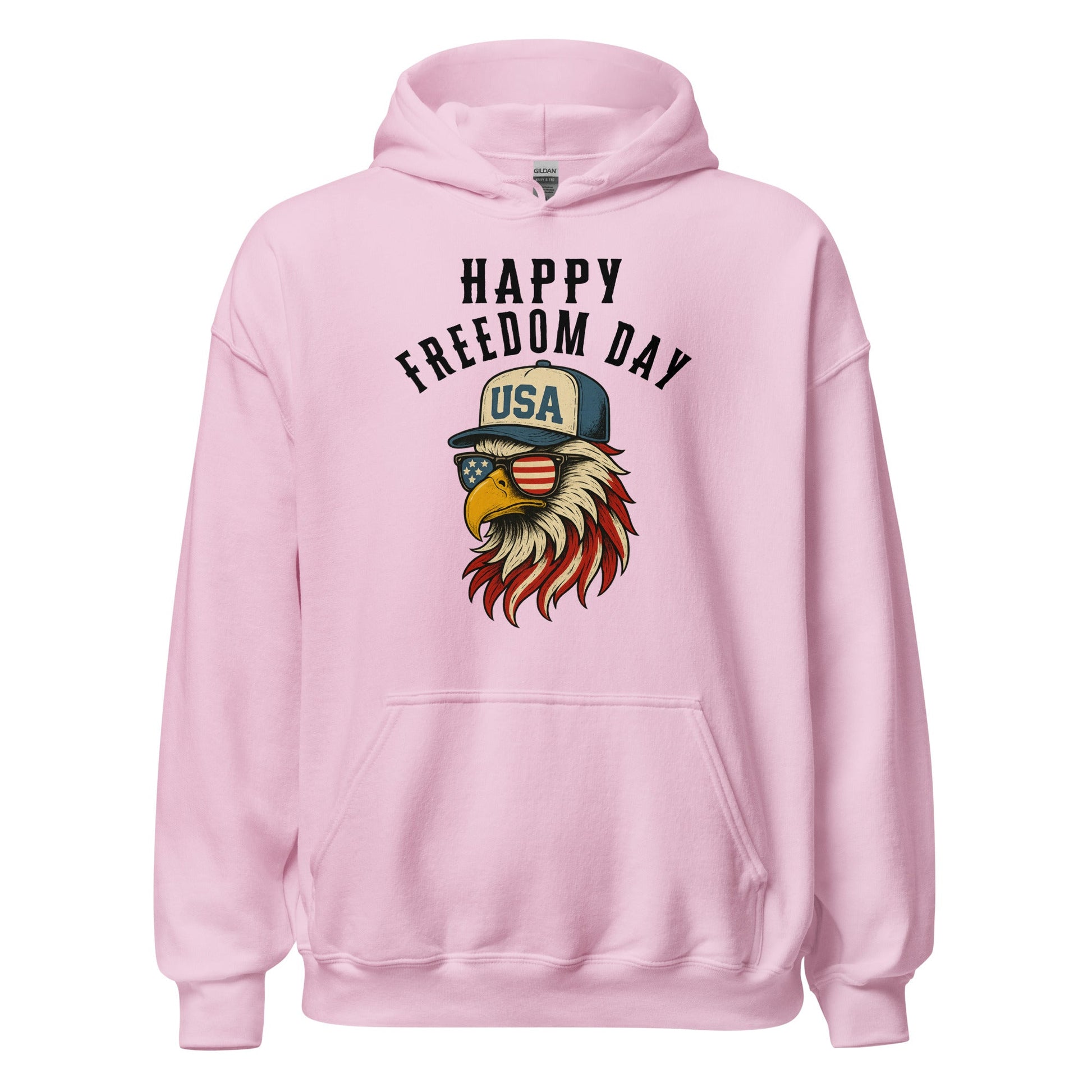 Patriotic Bald Eagle Happy Freedom Day Hoodie - Inken Image