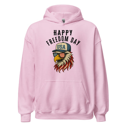 Patriotic Bald Eagle Happy Freedom Day Hoodie - Inken Image