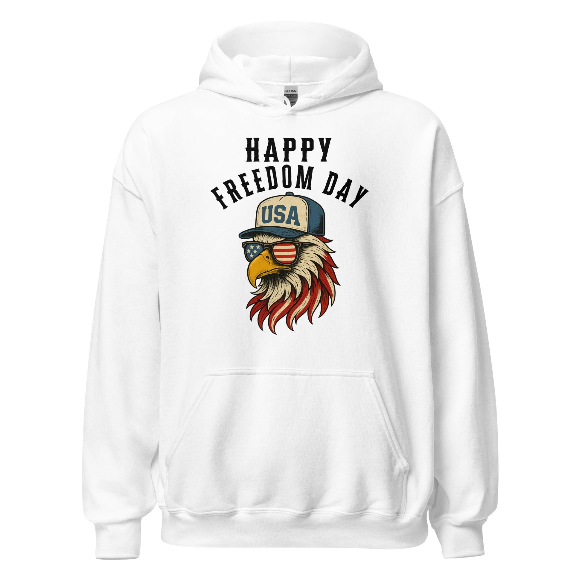 Patriotic Bald Eagle Happy Freedom Day Hoodie - Inken Image