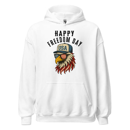 Patriotic Bald Eagle Happy Freedom Day Hoodie - Inken Image