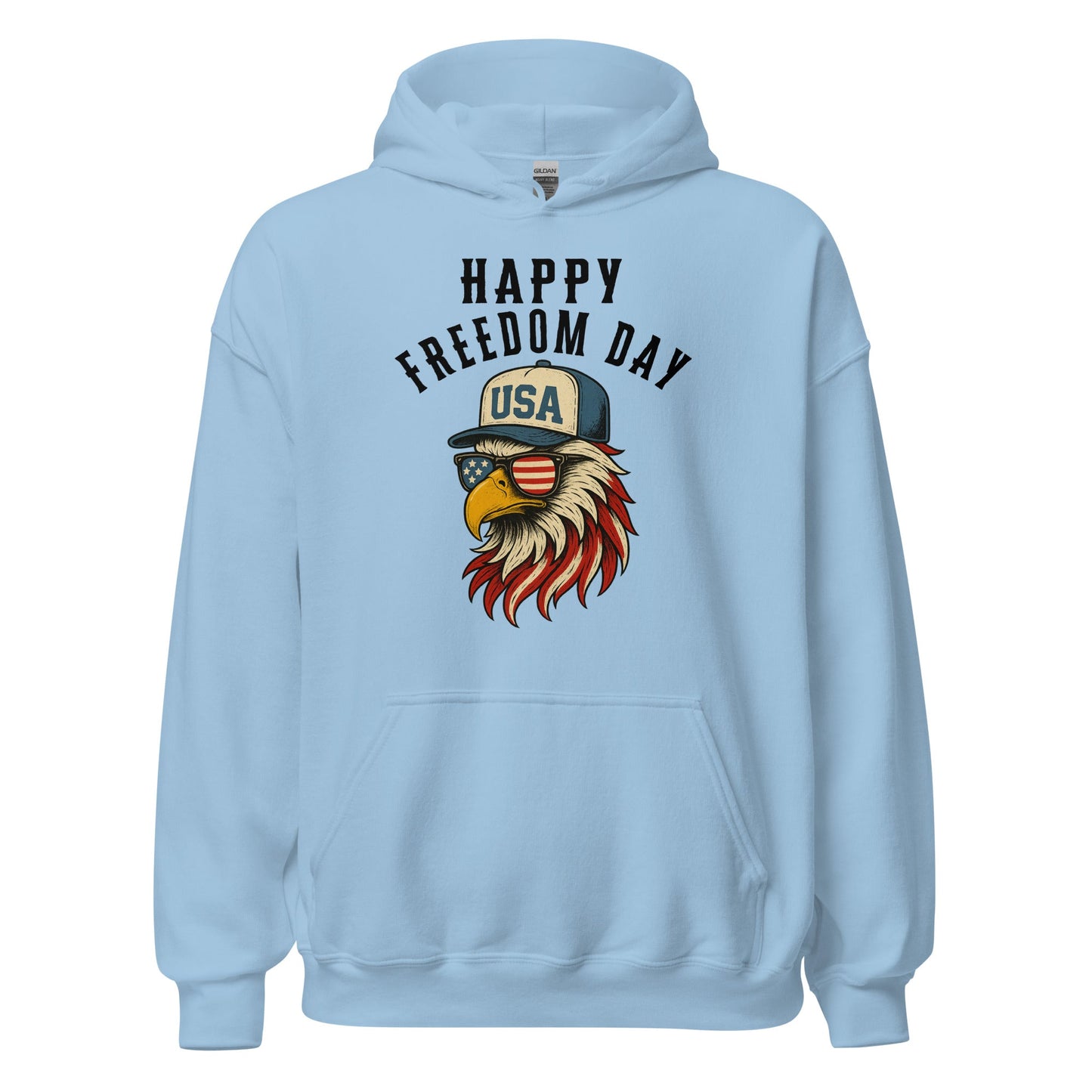 Patriotic Bald Eagle Happy Freedom Day Hoodie - Inken Image