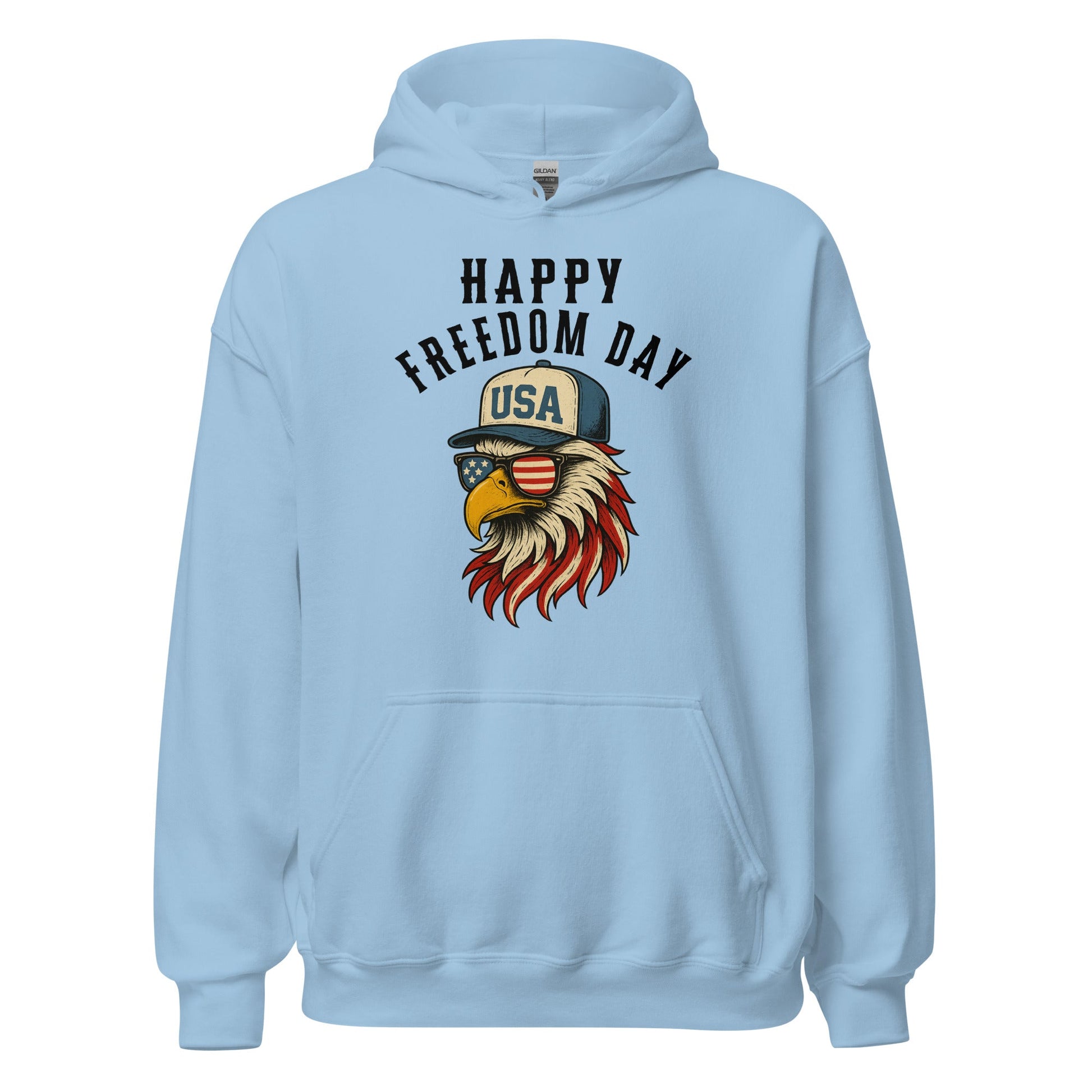 Patriotic Bald Eagle Happy Freedom Day Hoodie - Inken Image