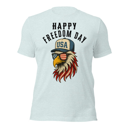 Patriotic Bald Eagle Happy Freedom Day T-Shirt - Inken Image