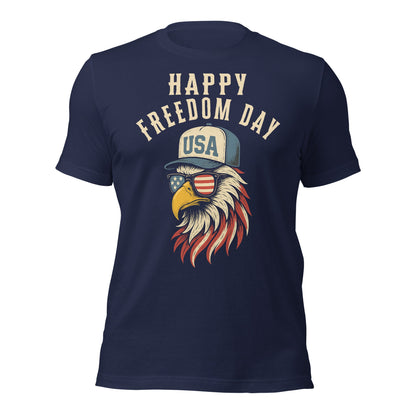 Patriotic Bald Eagle Happy Freedom Day T-Shirt - Inken Image