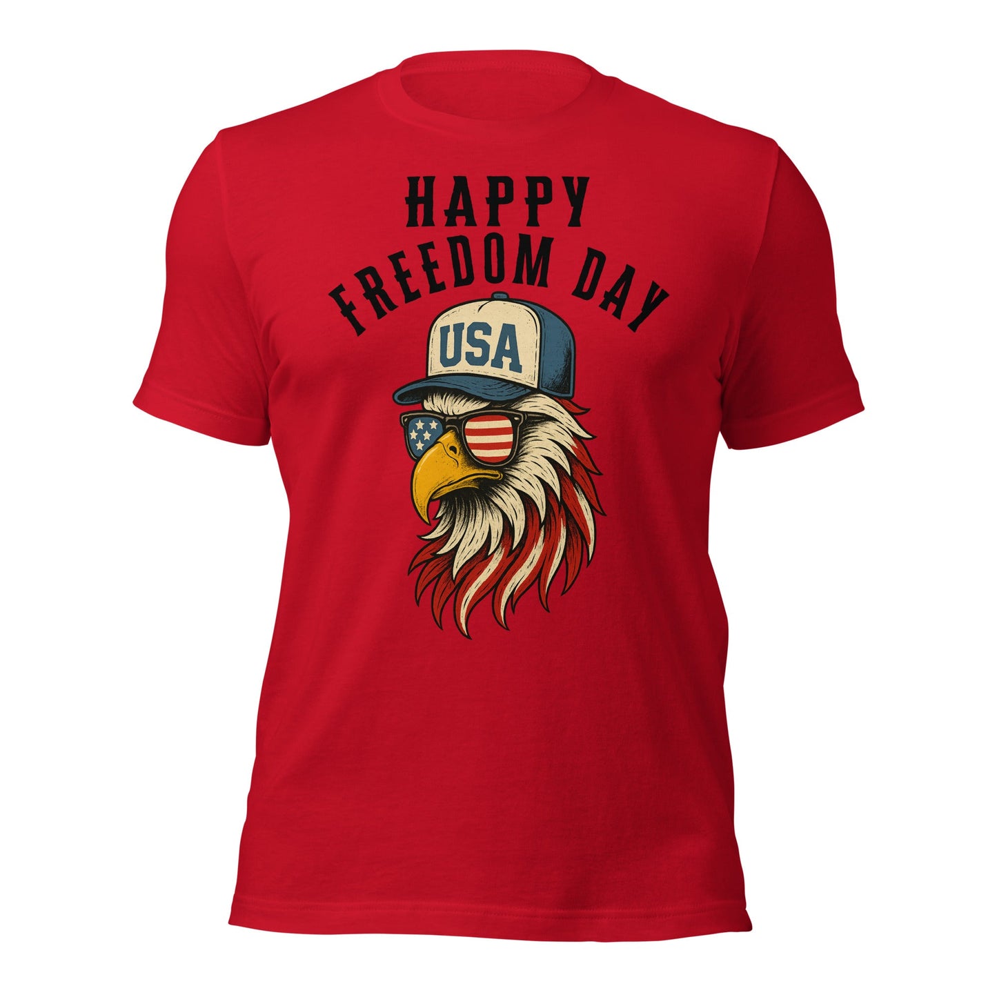 Patriotic Bald Eagle Happy Freedom Day T-Shirt - Inken Image