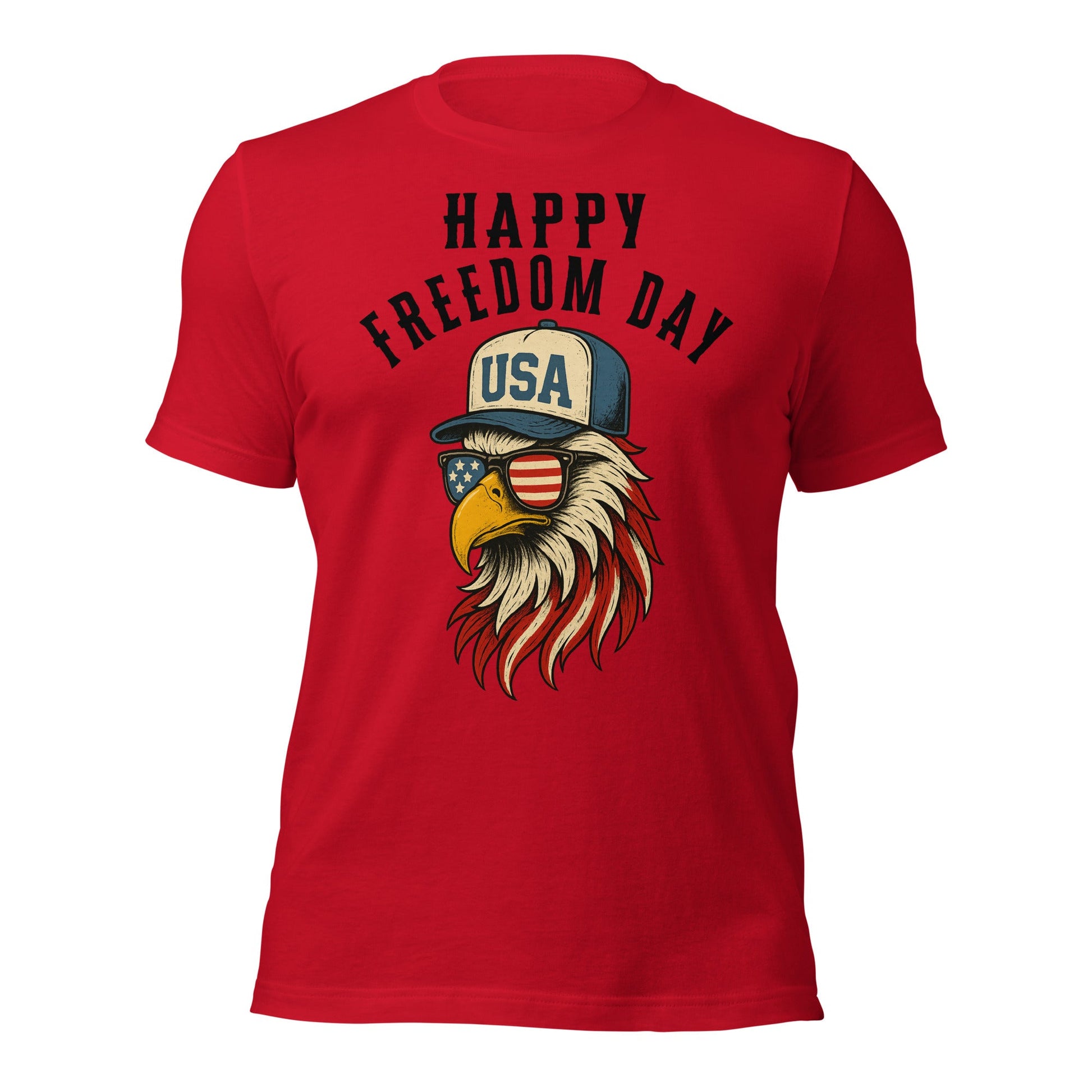 Patriotic Bald Eagle Happy Freedom Day T-Shirt - Inken Image